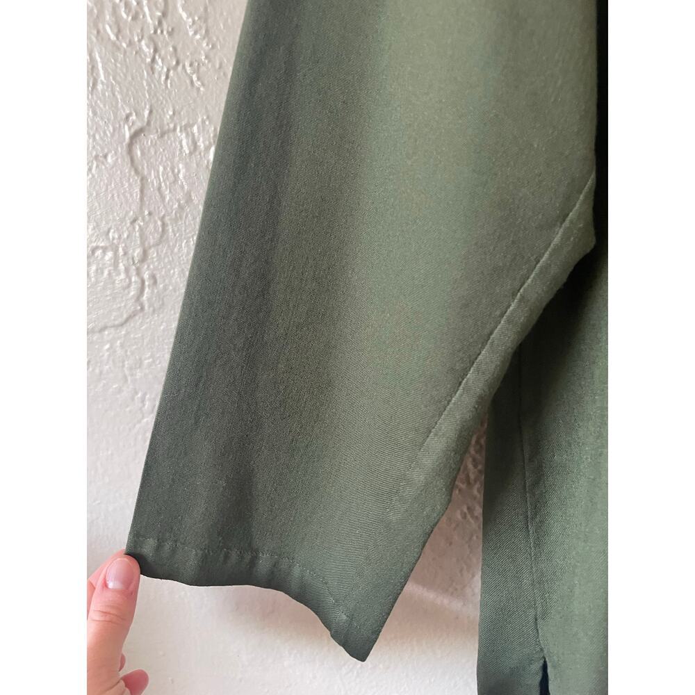 NWOT Eskandar Virgin Wool Button Down Tunic Quiet Luxury Lagenlook Green Artsy - Picture 8 of 10